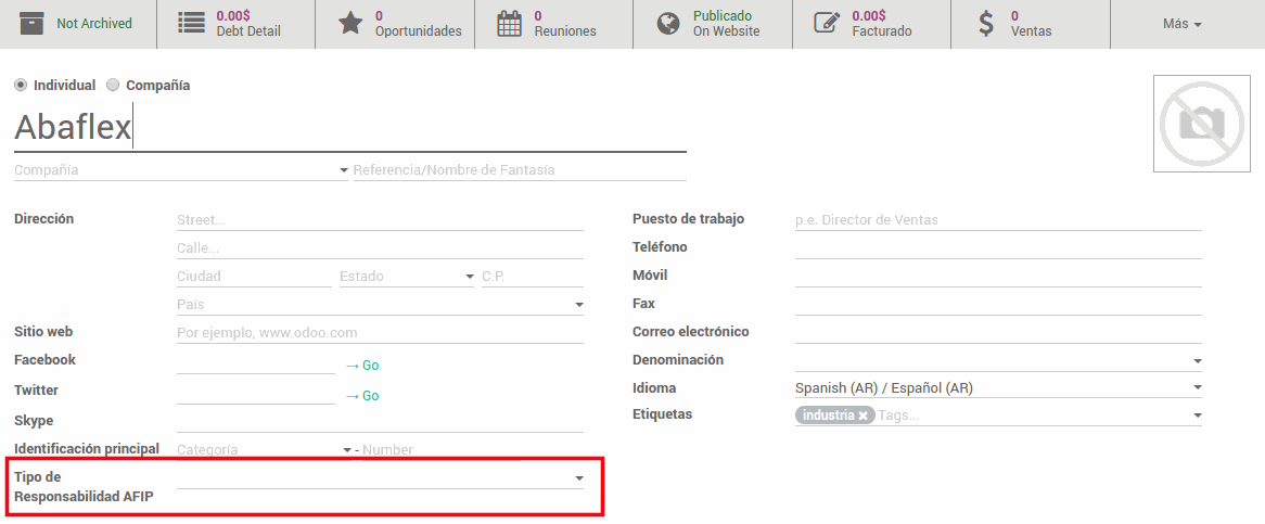 Odoo CMS - una imagen grande